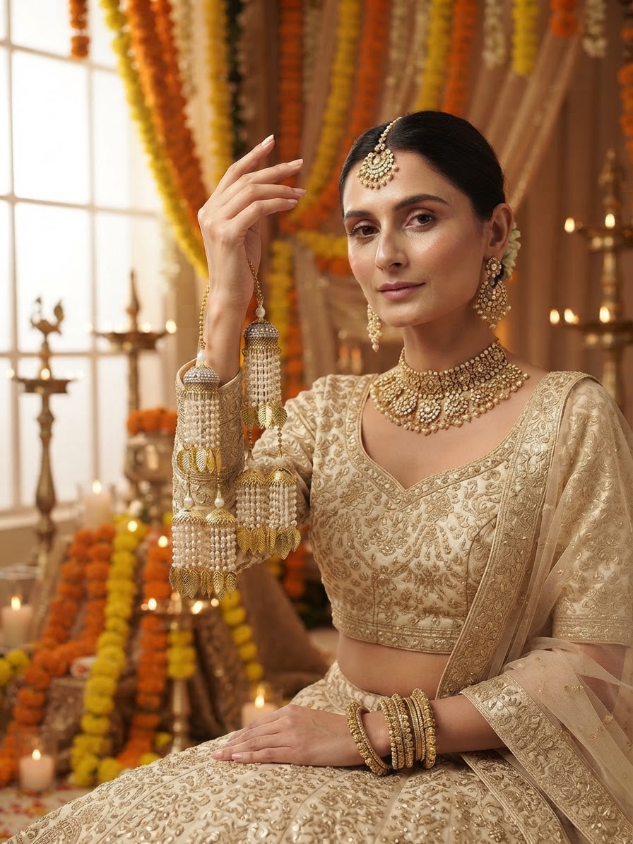 Gold and Pearl Bridal Kaleera