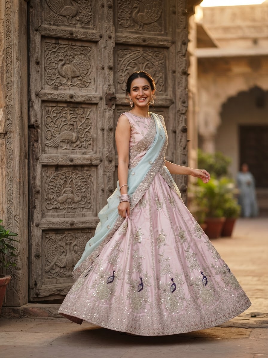 Bridal Lehnga — Bridesmaid / sister of the bride · Vintage haveli door