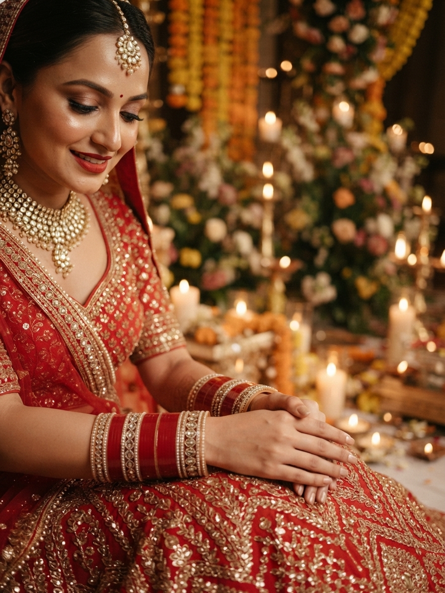 Red Seep Bridal Chura Set