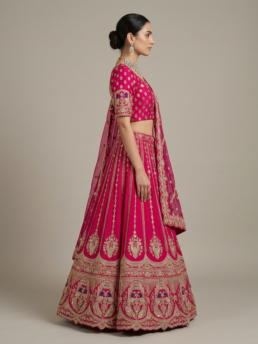 Bridal Lehnga - Sartaj -3 — Model — right side view