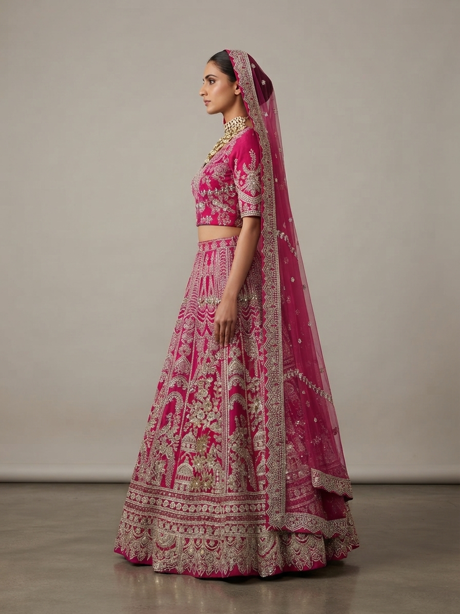 Bridal Lehnga - Kala Samrat - 4 — Model — left side view