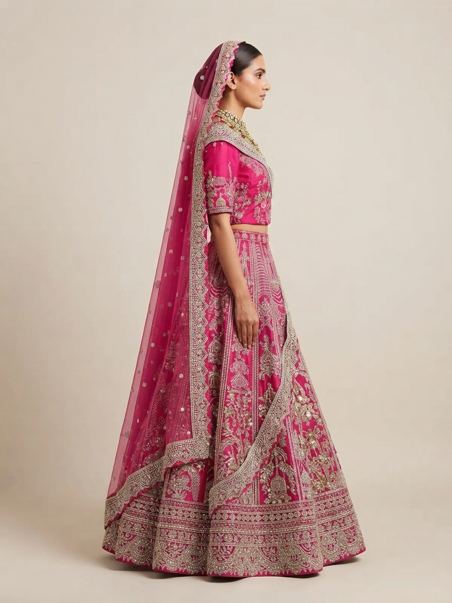 Bridal Lehnga - Kala Samrat - 4 — Model — right side view
