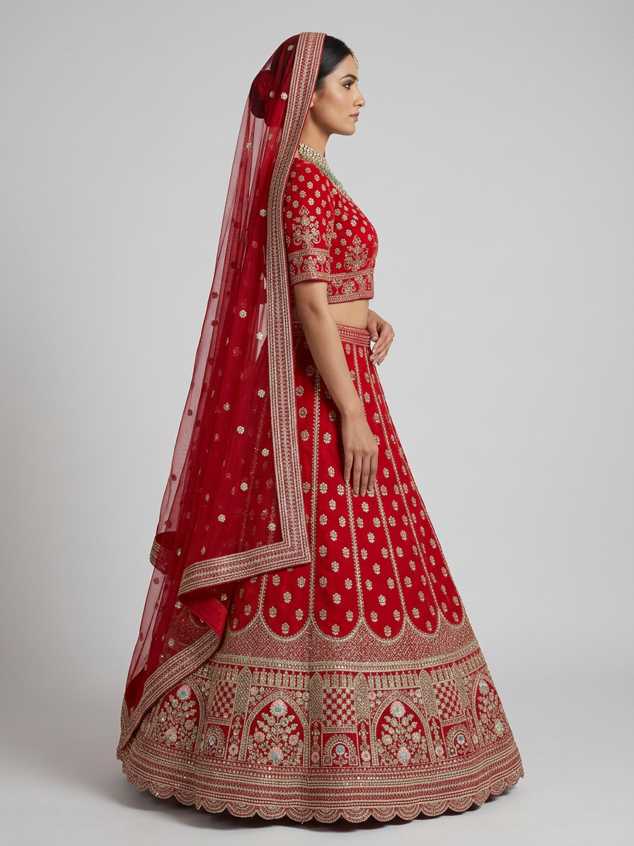 Bridal Lehnga — Model — right side view
