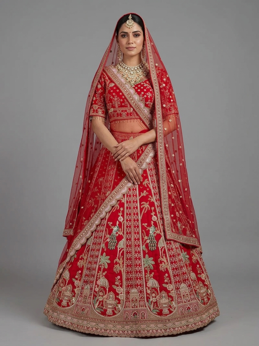 Bridal Lehnga — Model — front view