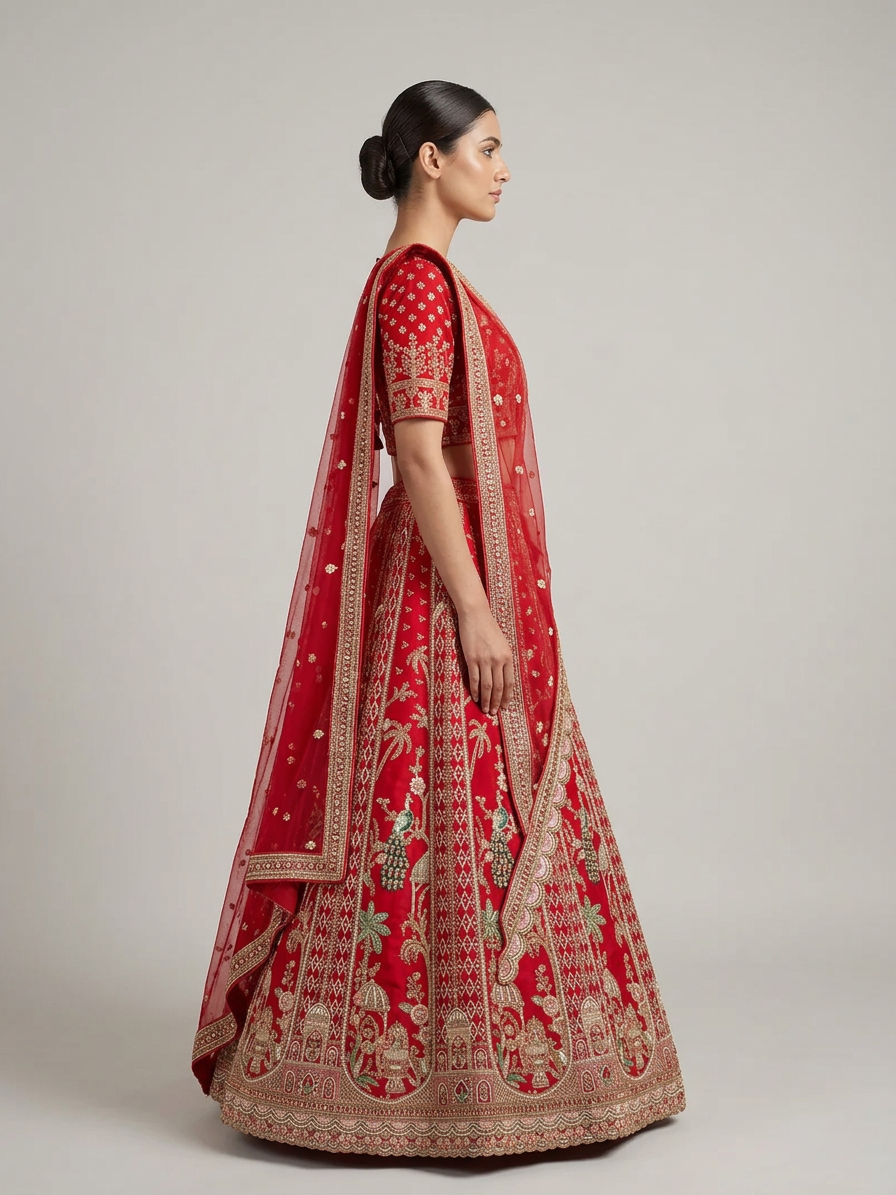 Bridal Lehnga — Model — right side view