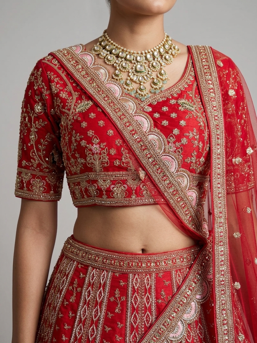 Bridal Lehnga — Model — clothing close-up