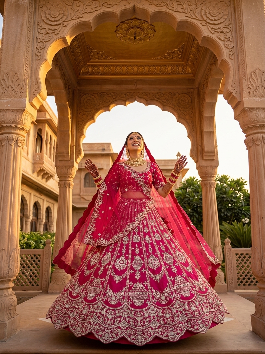 Bridal Lehnga - Anas - 1458 — Indian bride wearing it · look 2
