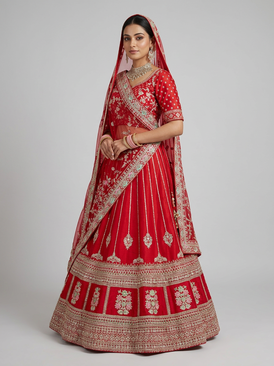 Bridal Lehnga - Sartaj -5 — Model — front view