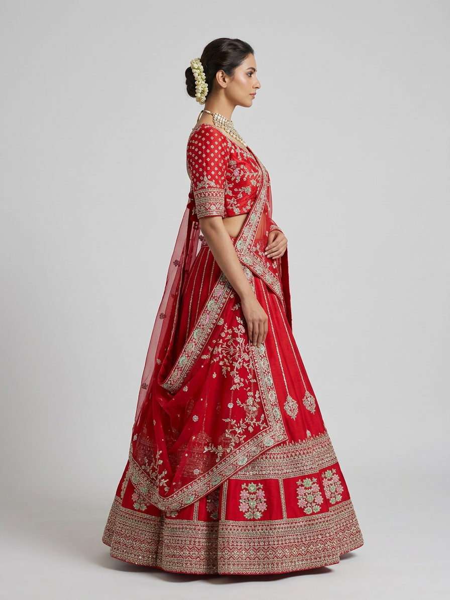 Bridal Lehnga - Sartaj -5 — Model — left side view