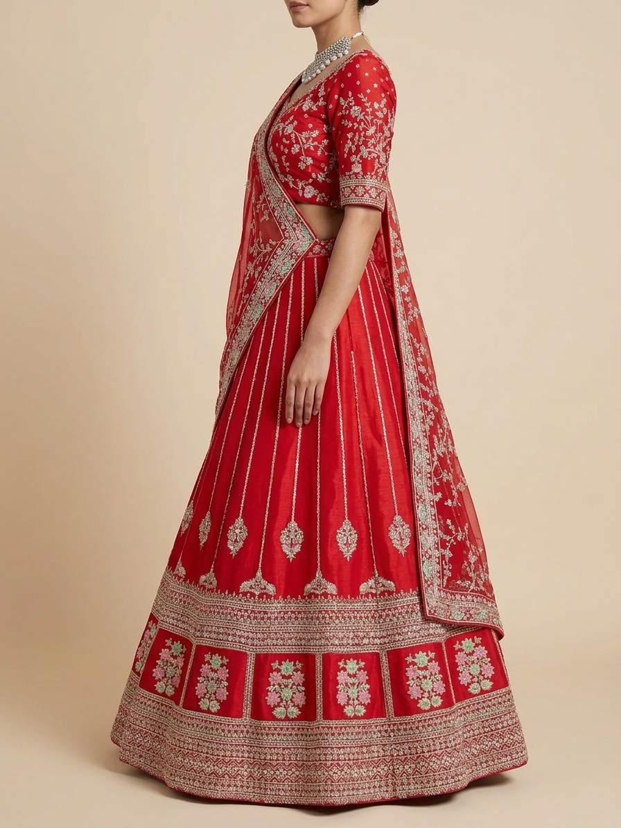 Bridal Lehnga - Sartaj -5 — Model — right side view
