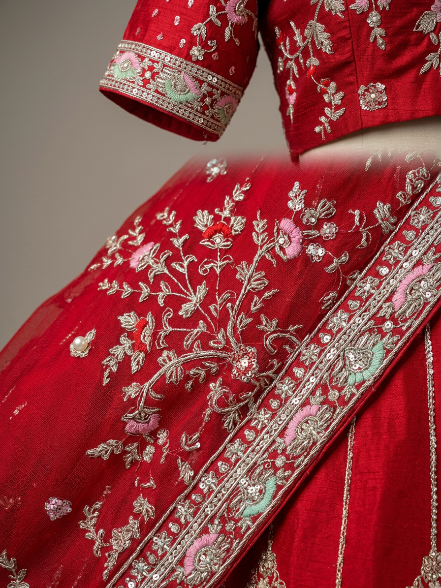 Bridal Lehnga - Sartaj -5 — Fabric texture