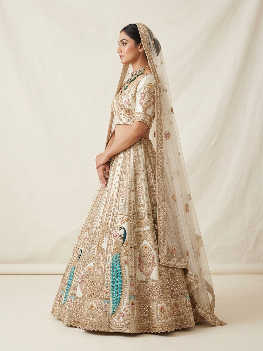 Bridal Lehnga — Model — left side view