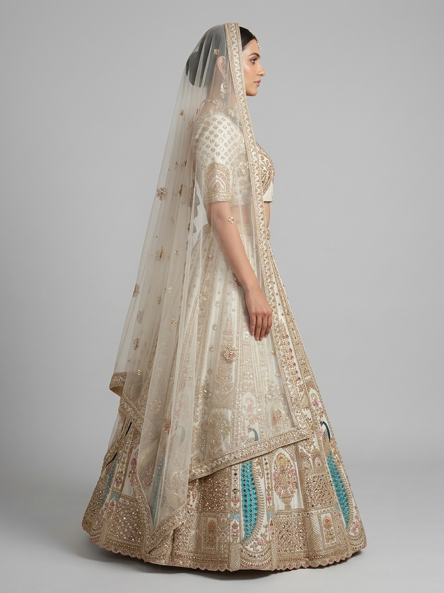 Bridal Lehnga — Model — right side view