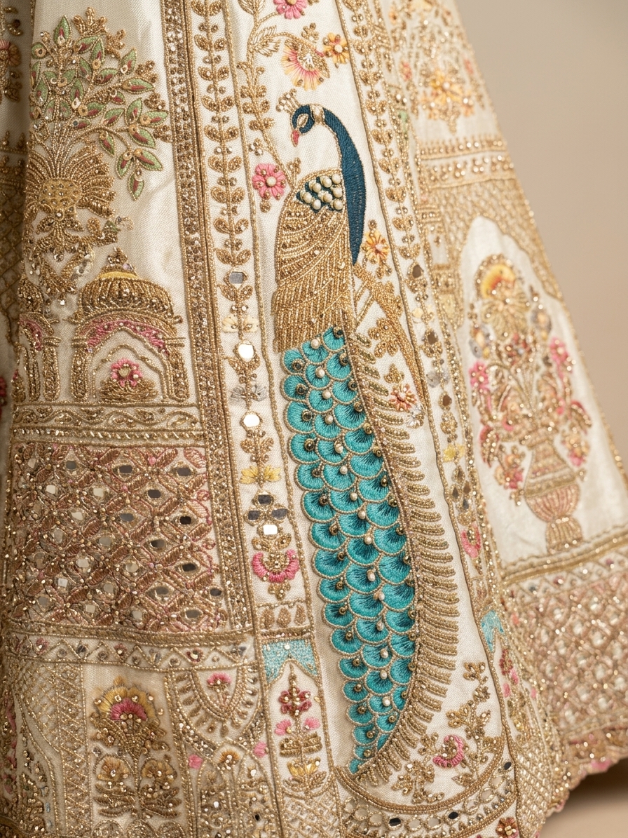 Bridal Lehnga — Fabric texture