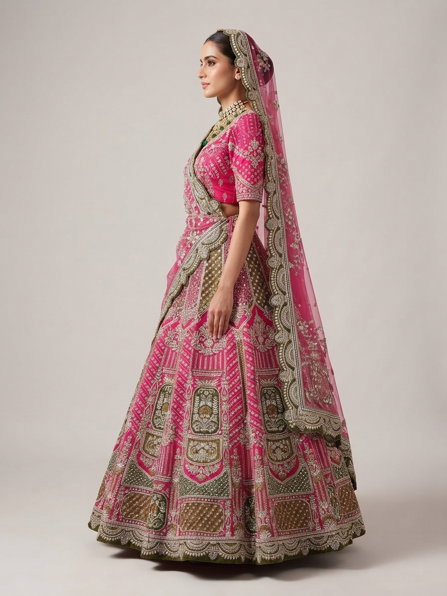 Bridal Lehnga - Kala Samrat - 1 — Model — right side view
