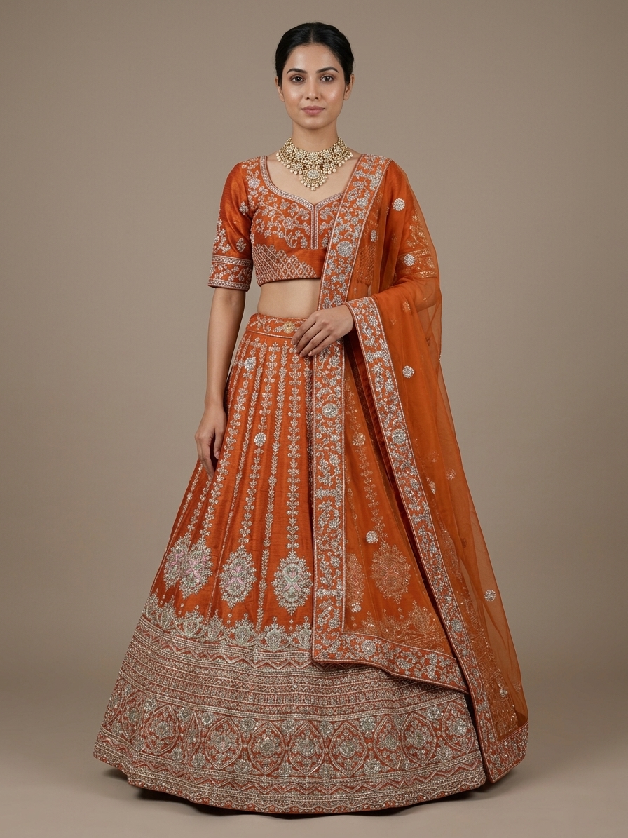 Bridal Lehnga - Sartaj -11 — Model — front view