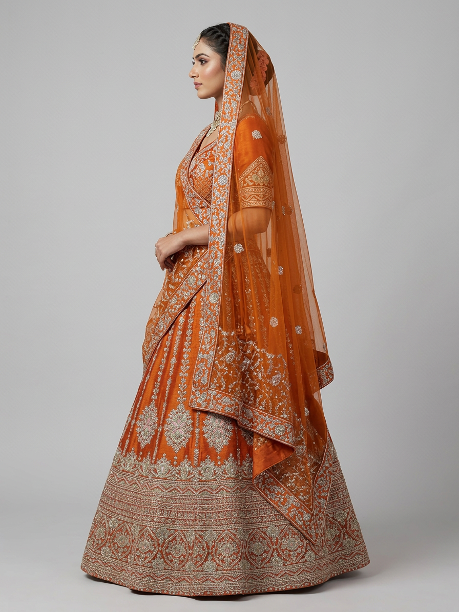 Bridal Lehnga - Sartaj -11 — Model — left side view