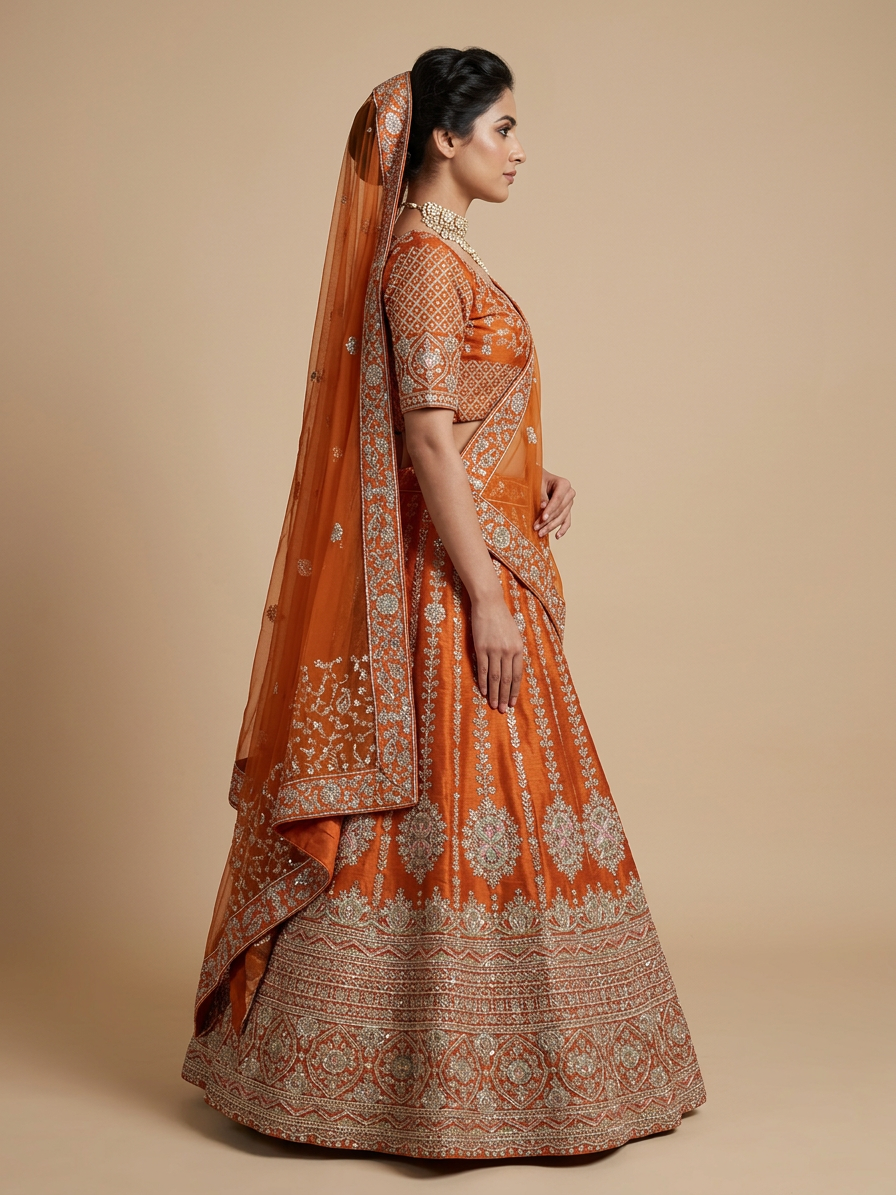 Bridal Lehnga - Sartaj -11 — Model — right side view