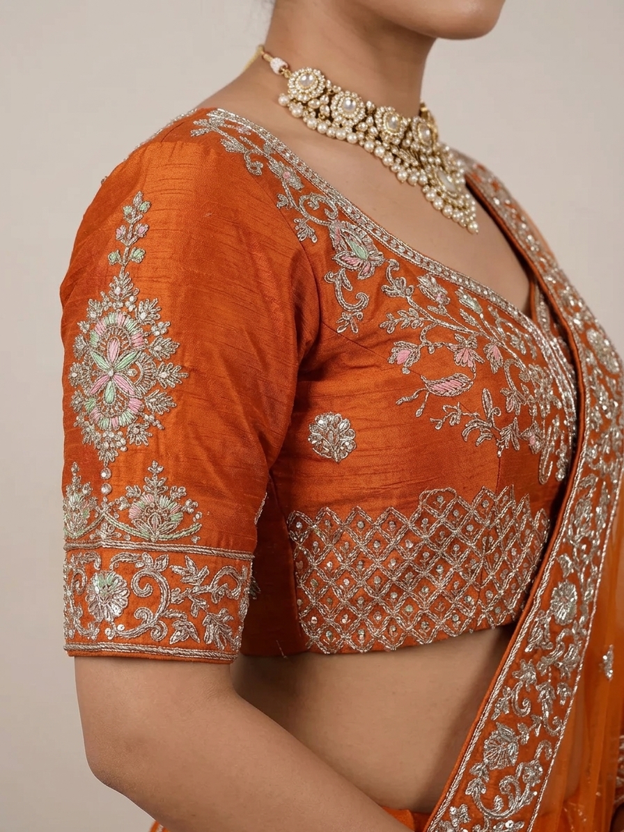 Bridal Lehnga - Sartaj -11 — Model — clothing close-up