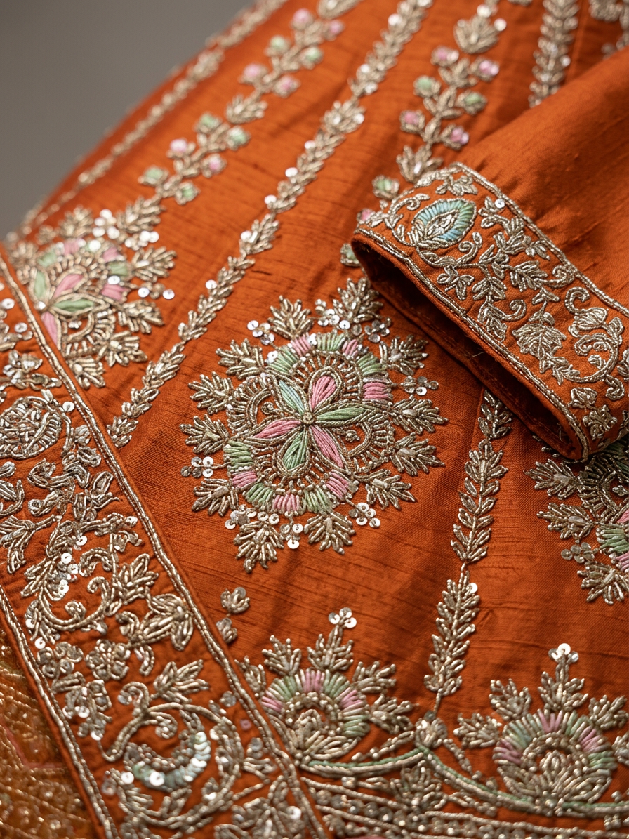 Bridal Lehnga - Sartaj -11 — Macro — work close-up