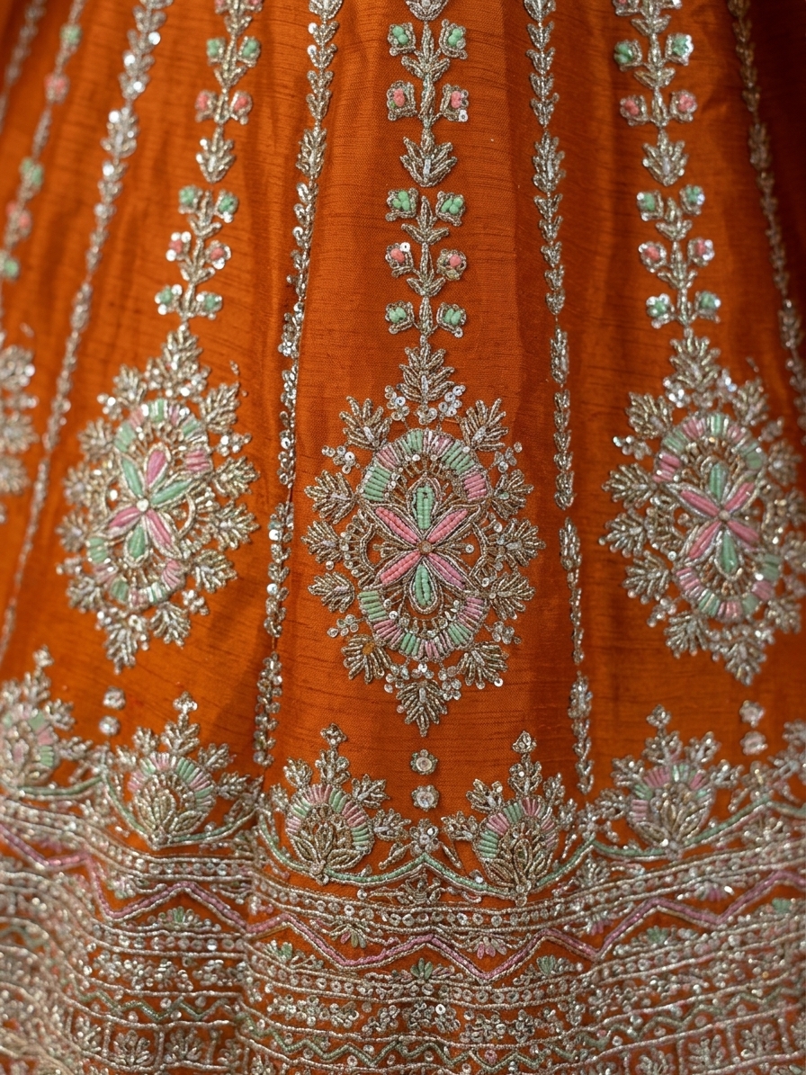 Bridal Lehnga - Sartaj -11 — Fabric texture