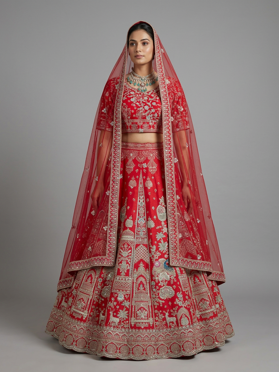 Bridal Lehnga — Model — front view