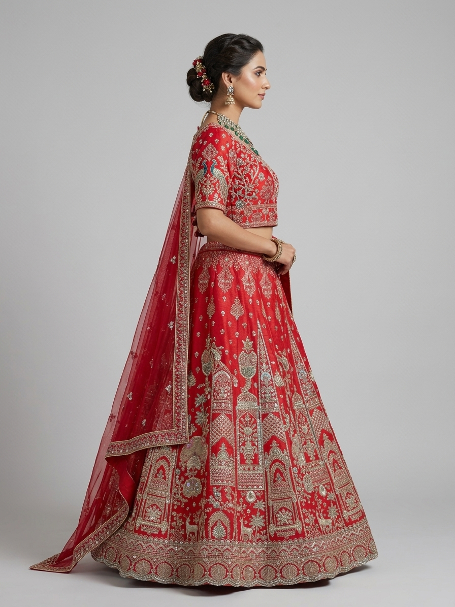 Bridal Lehnga — Model — right side view