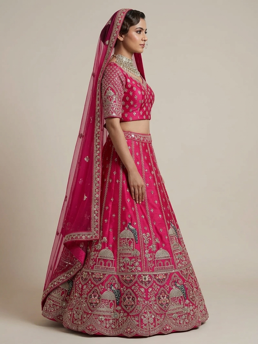Bridal Lehnga — Model — right side view