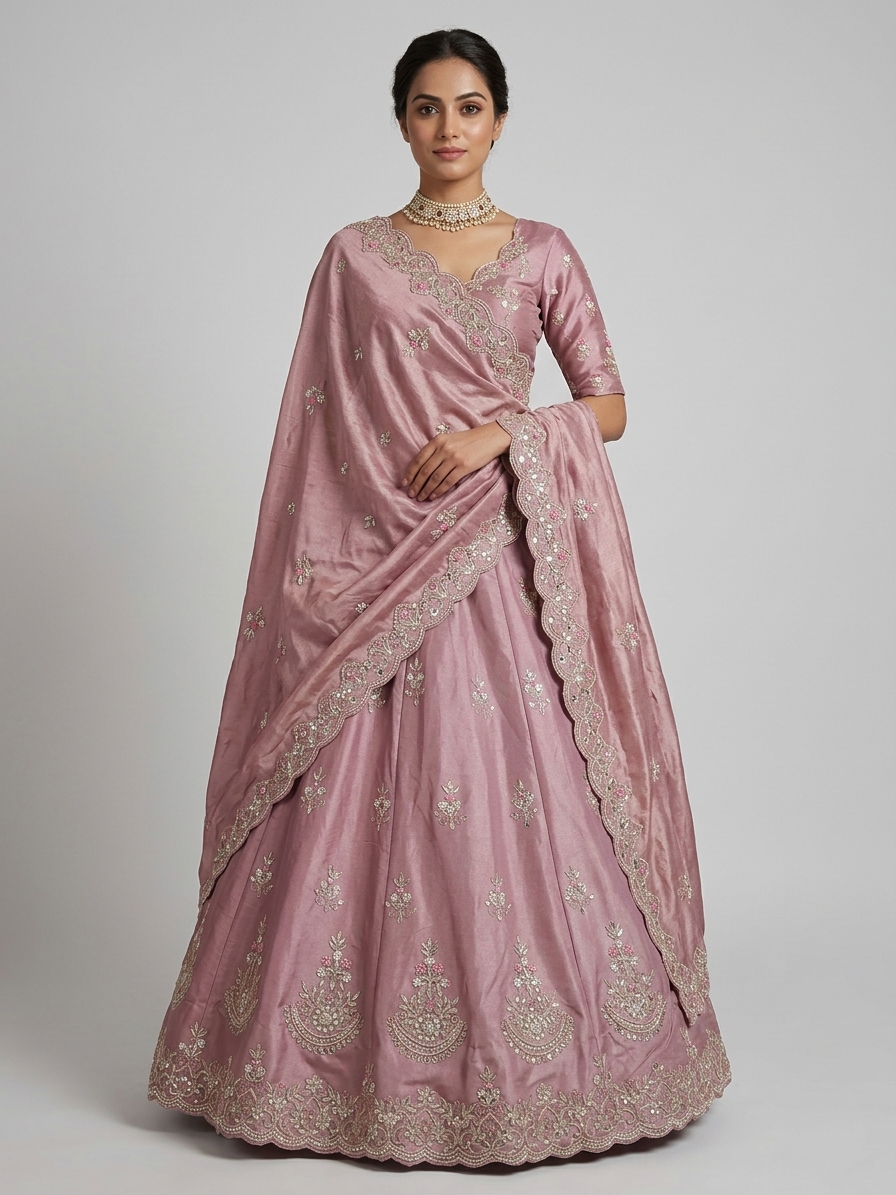 Bridal Lehnga - Anas - 1409 — Model — front view