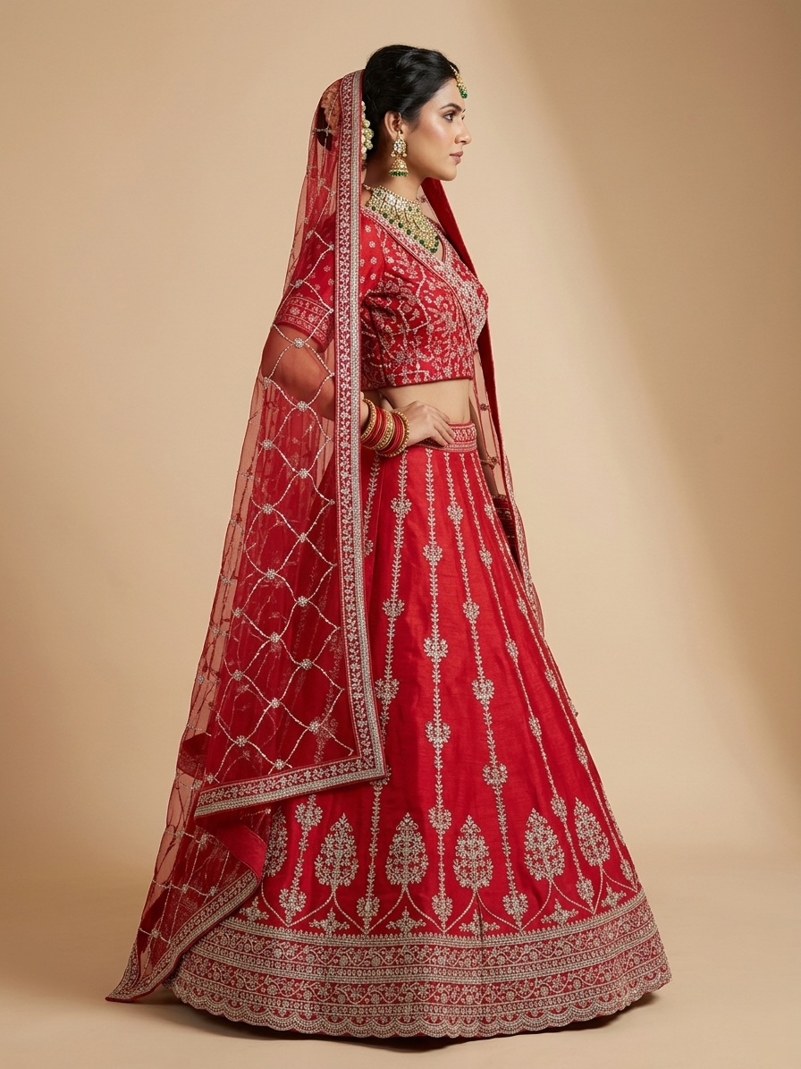 Bridal Lehnga — Model — right side view