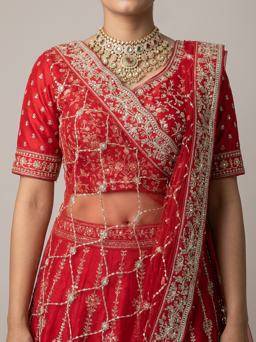 Bridal Lehnga — Model — clothing close-up