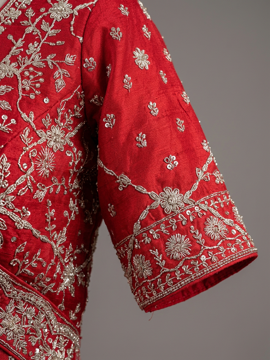 Bridal Lehnga — Macro — work close-up