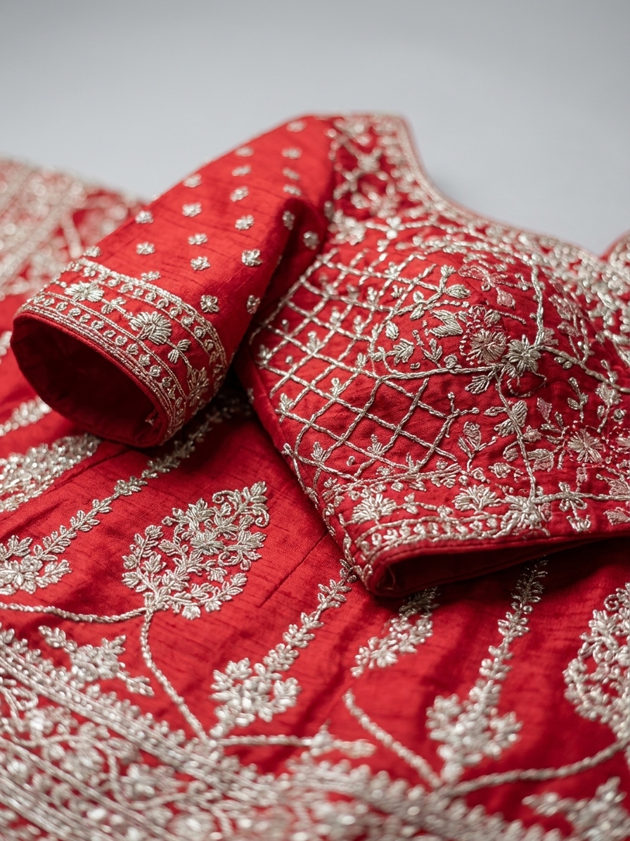 Bridal Lehnga — Fabric texture