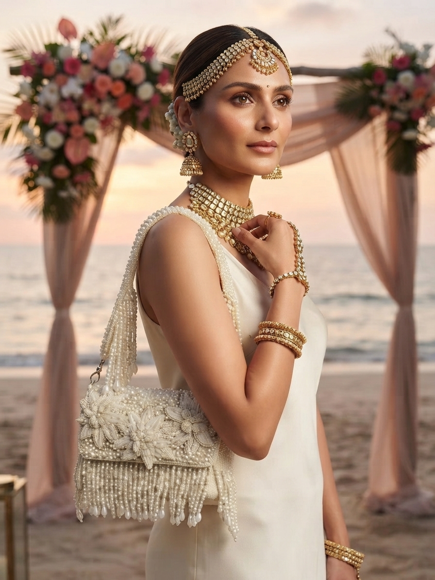 Indian bride wearing it · Beach destination wedding