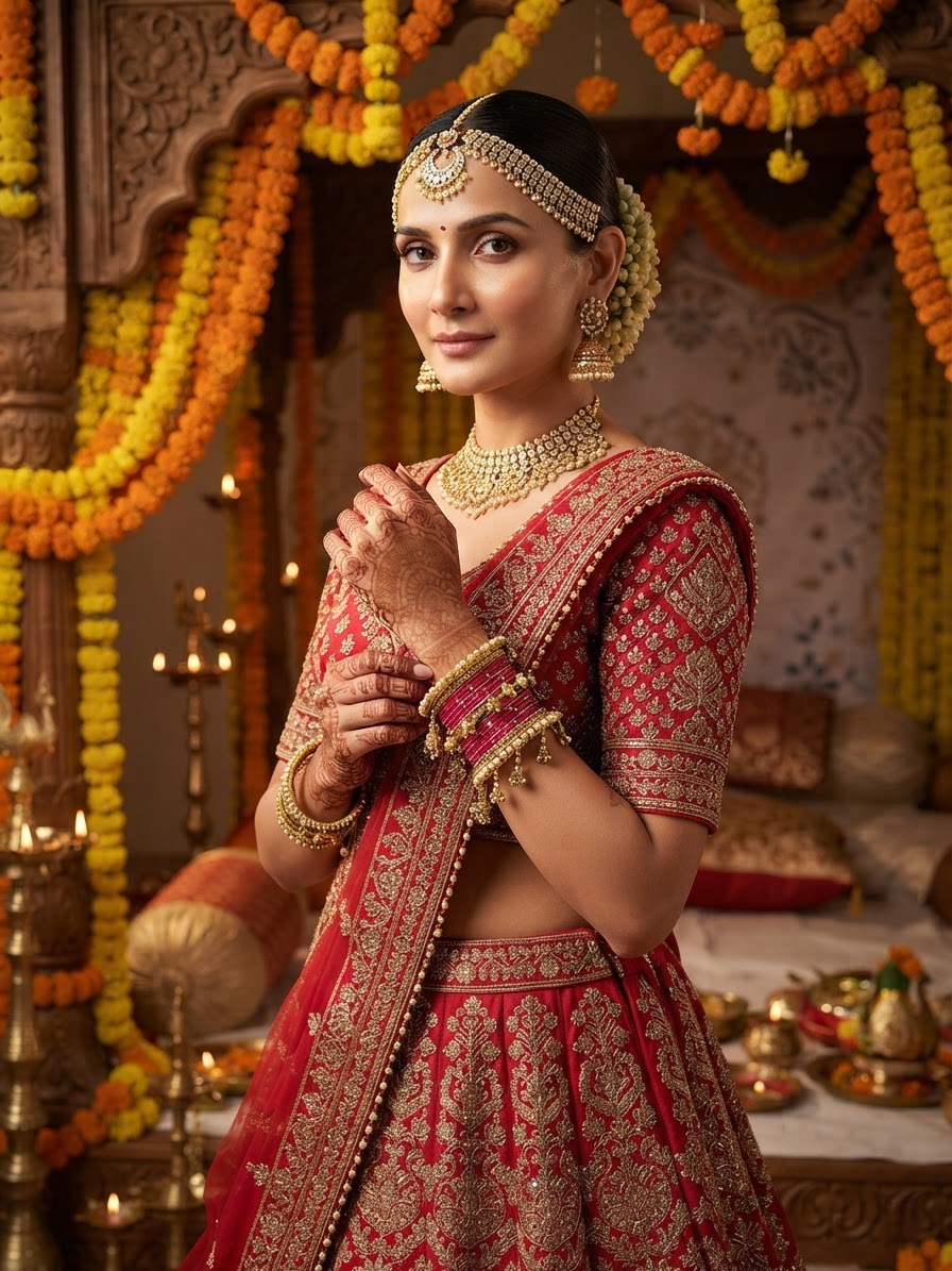 Rani Pink Stone and Pearl Bangle Set