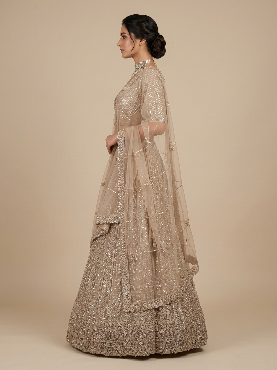 Bridal Lehnga — Model — left side view