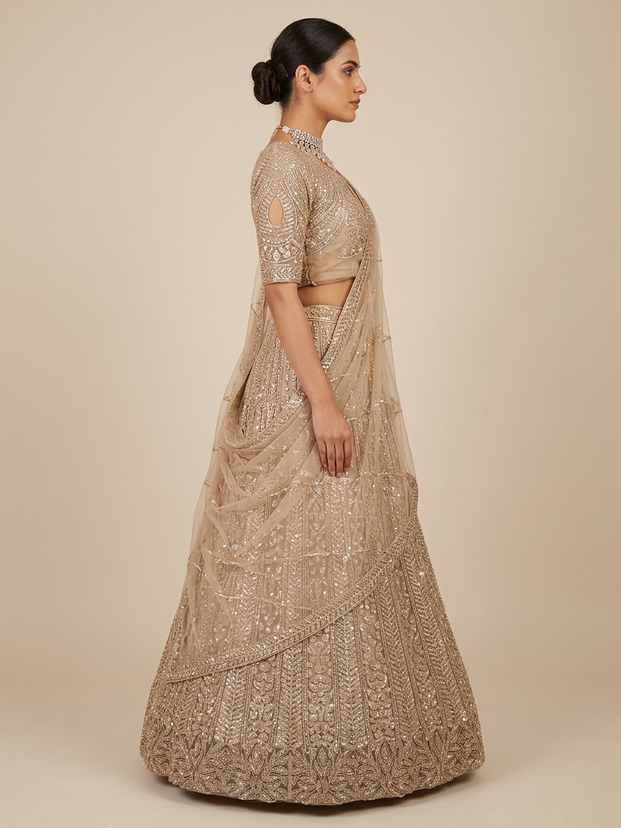 Bridal Lehnga — Model — right side view