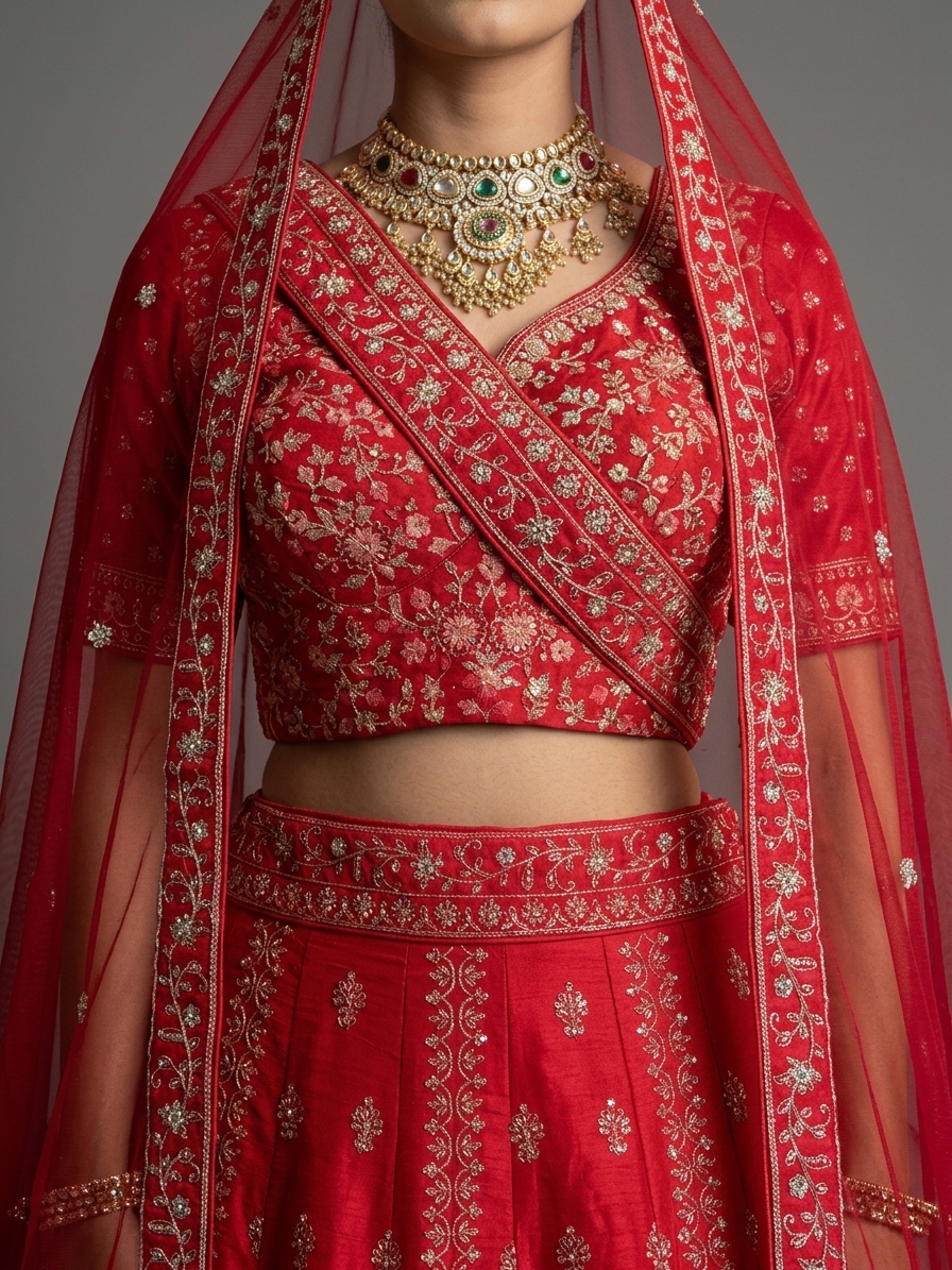 Bridal Lehnga — Model — clothing close-up