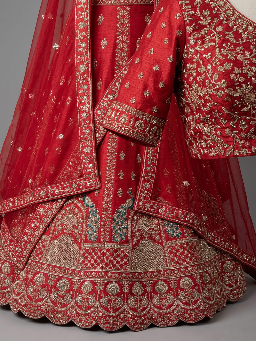 Bridal Lehnga — Fabric texture