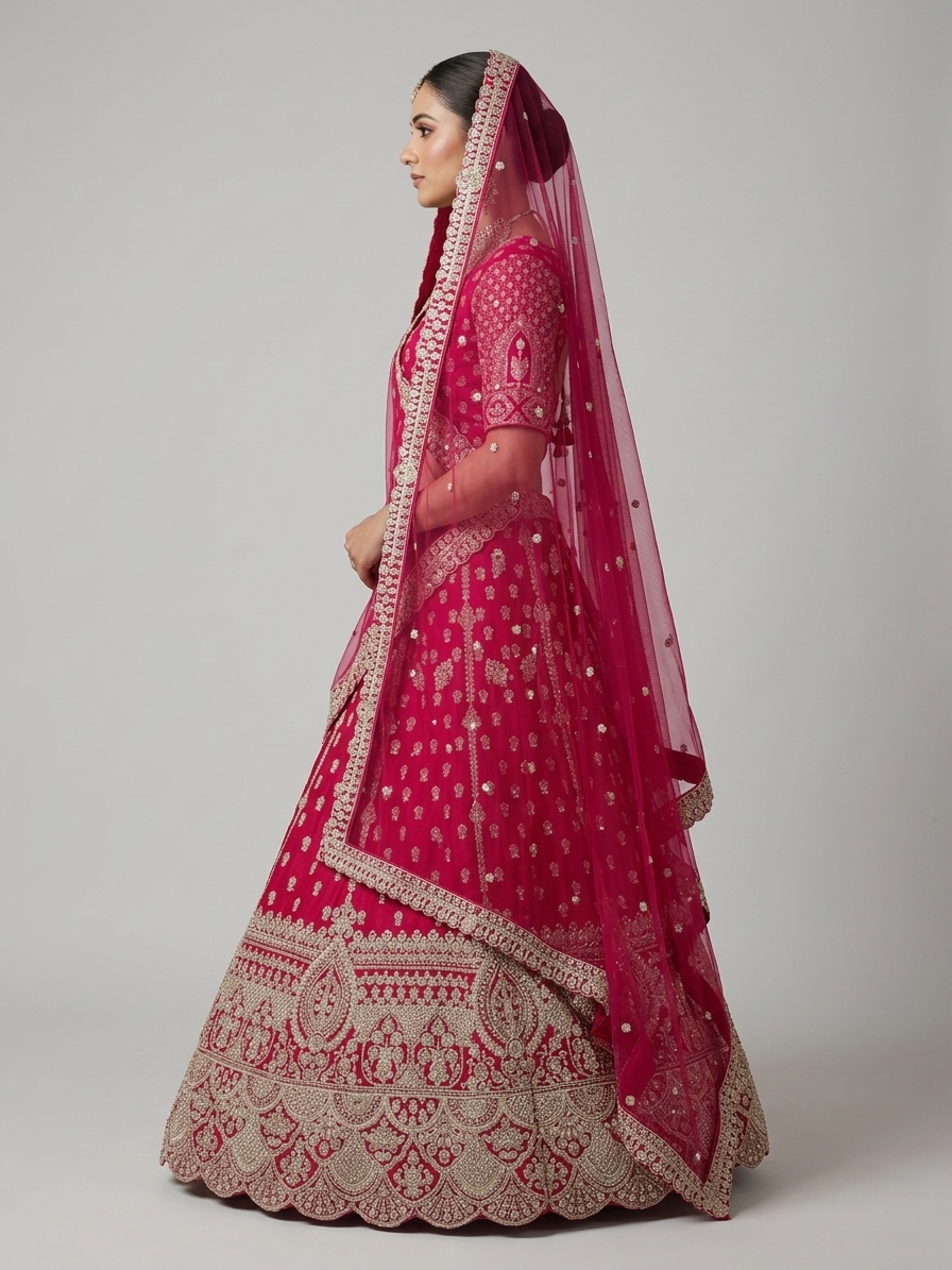 Bridal Lehnga — Model — left side view