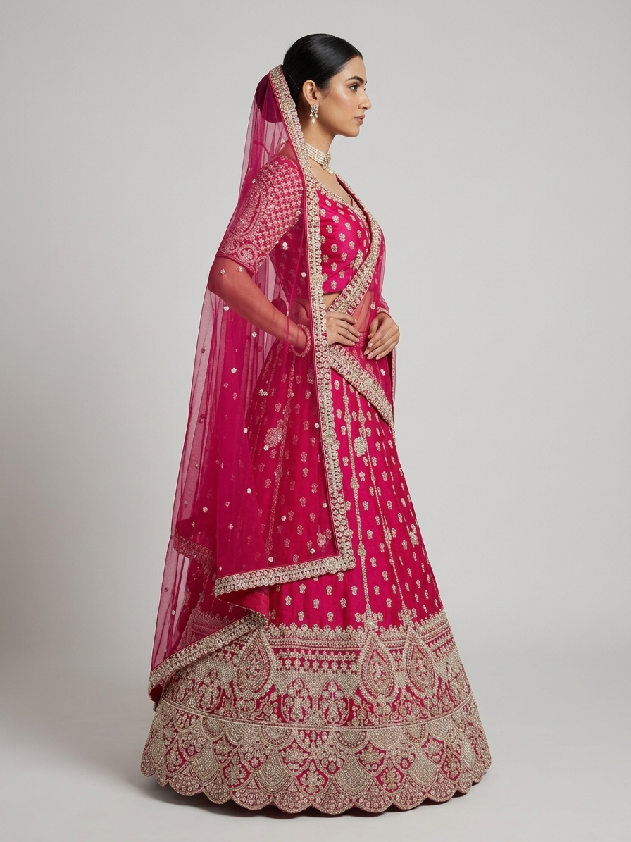Bridal Lehnga — Model — right side view