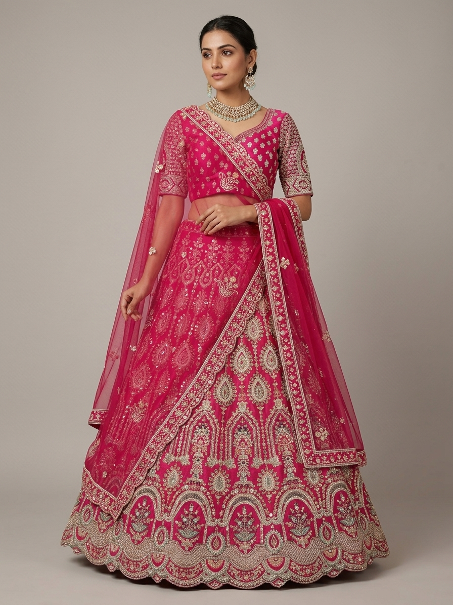 Bridal Lehnga — Model — front view