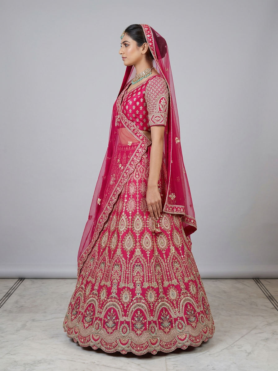 Bridal Lehnga — Model — right side view