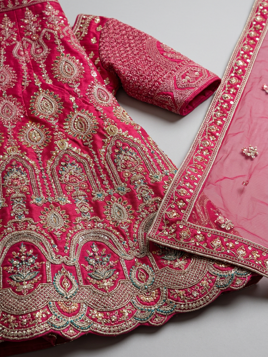 Bridal Lehnga — Fabric texture