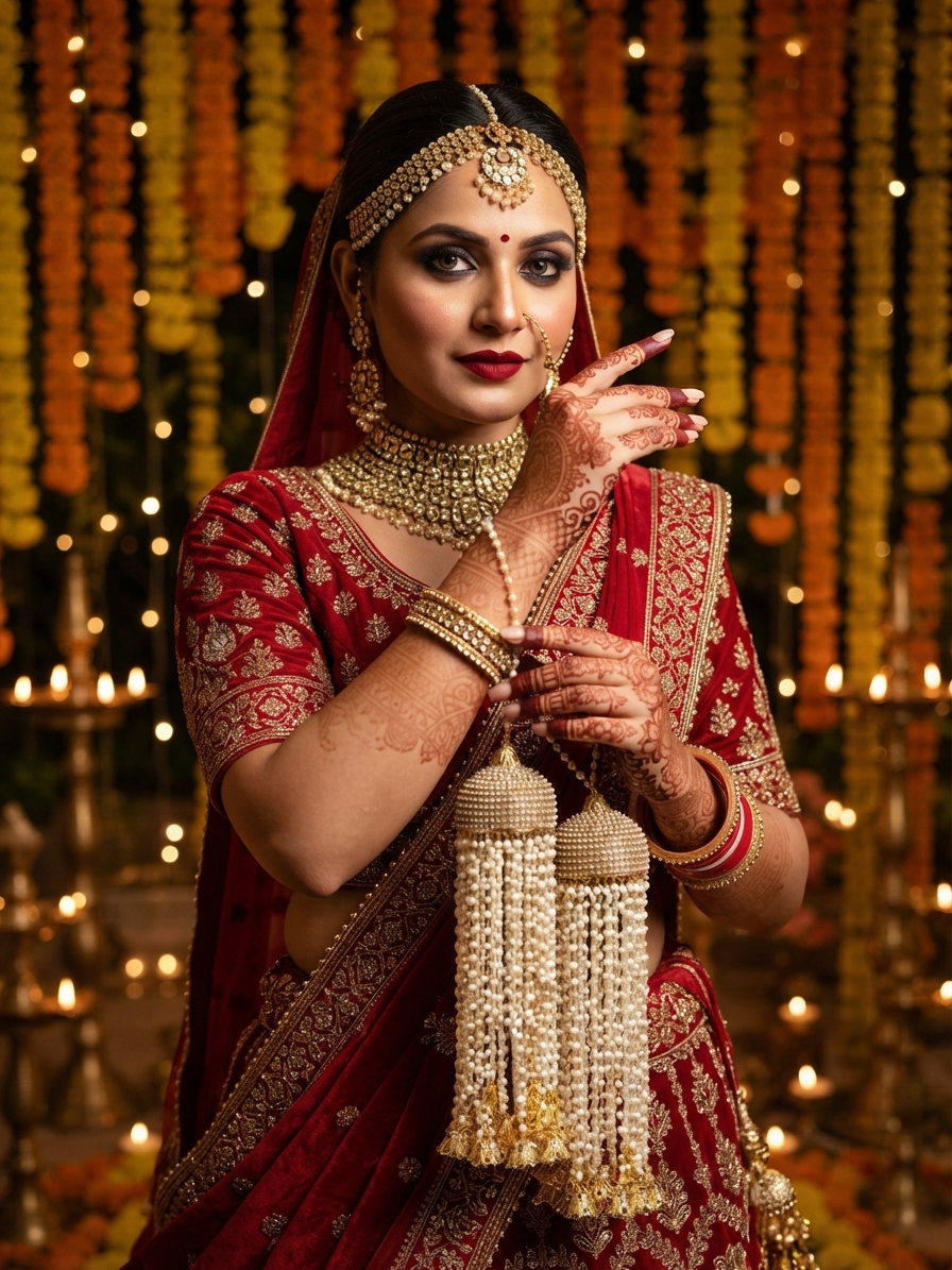 Indian bride wearing it · Wedding mandap