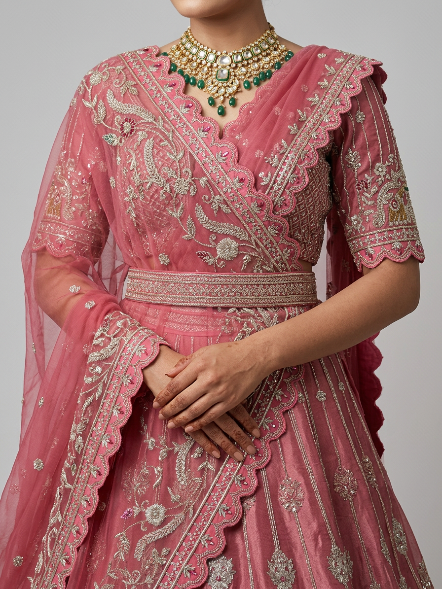 Bridal Lehnga - Roshan Zari - 3 — Model — clothing close-up