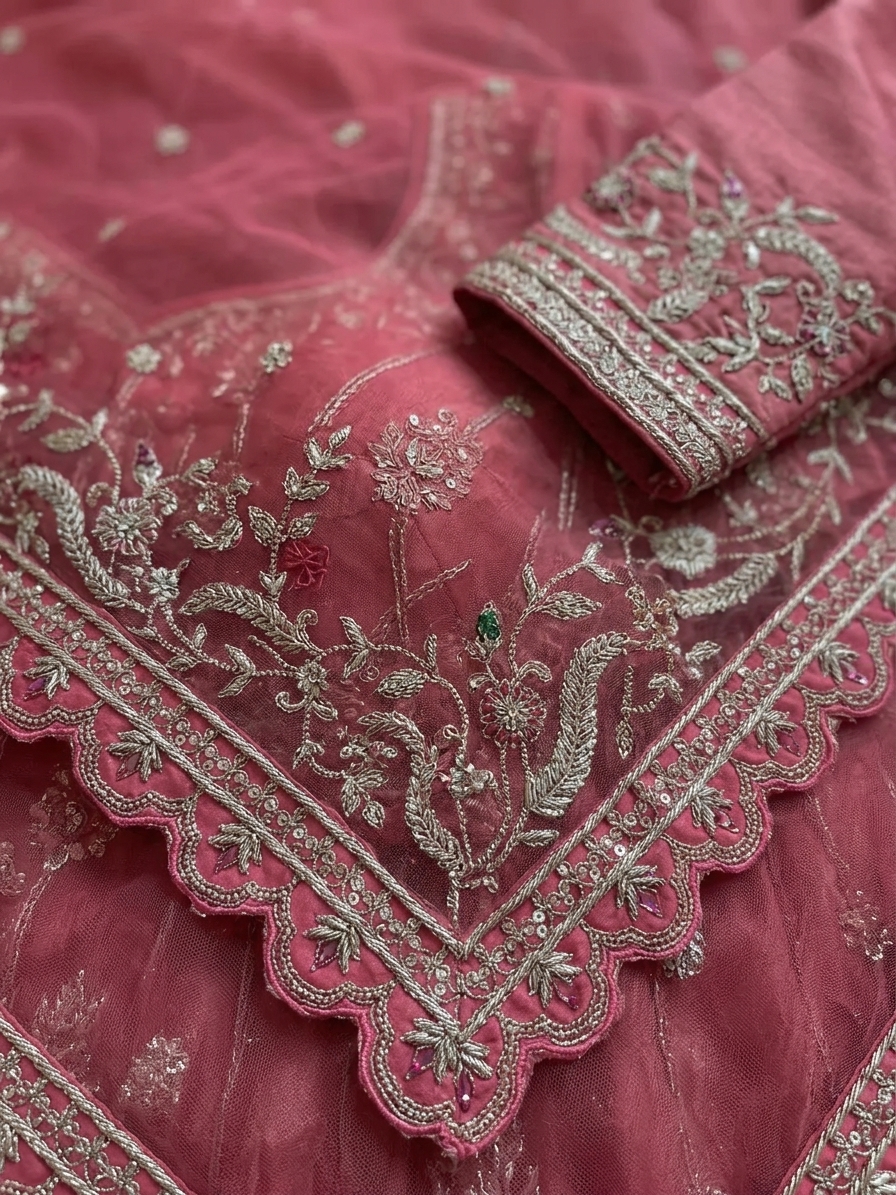 Bridal Lehnga - Roshan Zari - 3 — Fabric texture