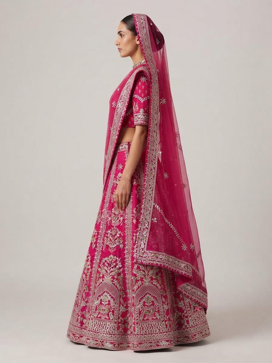 Bridal Lehnga - Sartaj -6 — Model — left side view