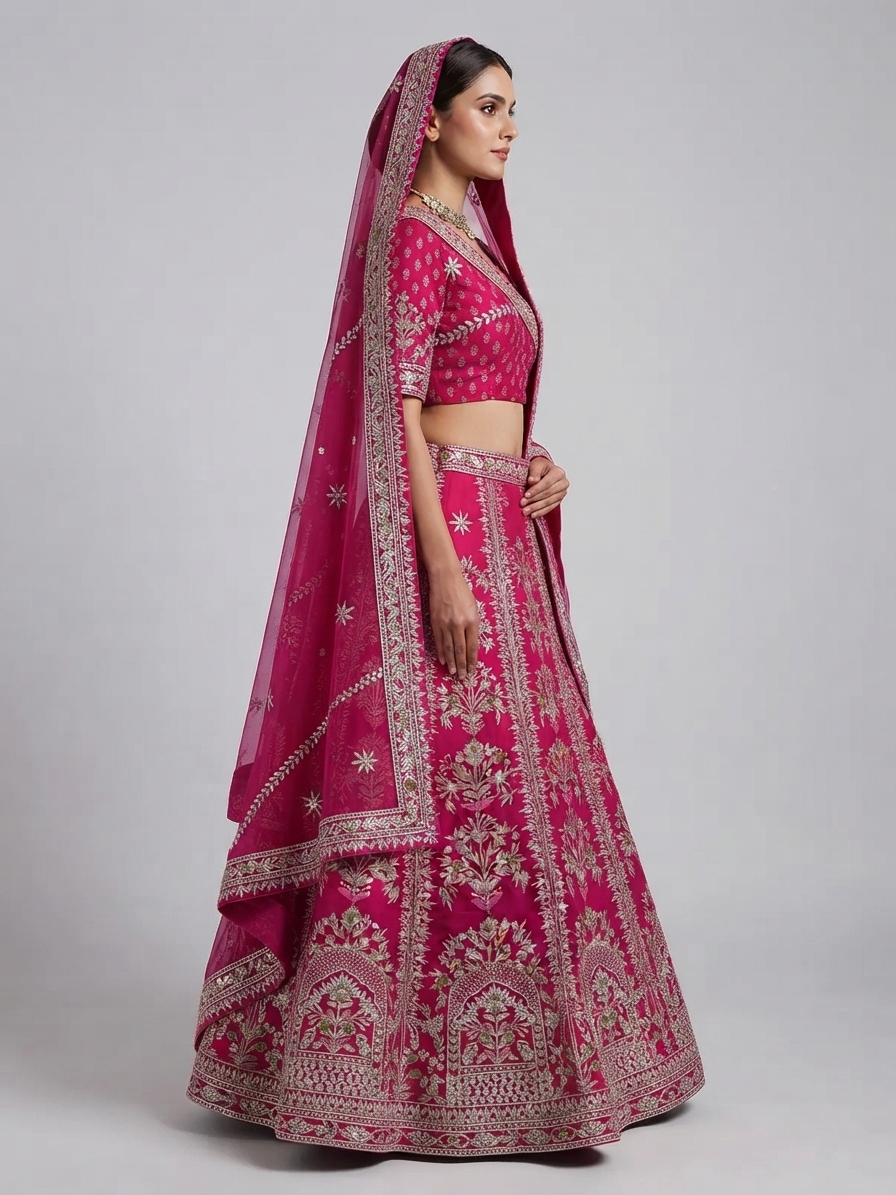 Bridal Lehnga - Sartaj -6 — Model — right side view