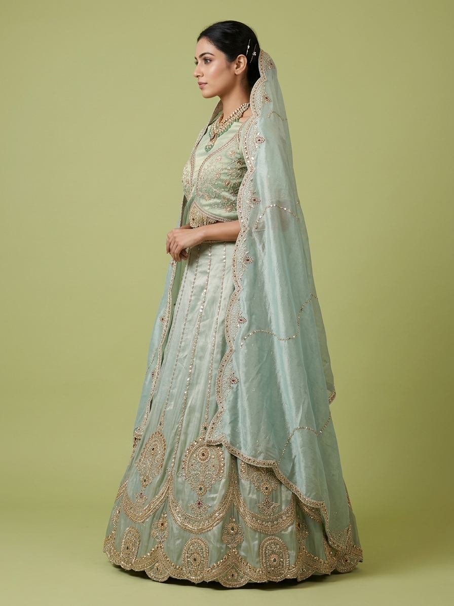 Bridal Lehnga — Model — left side view
